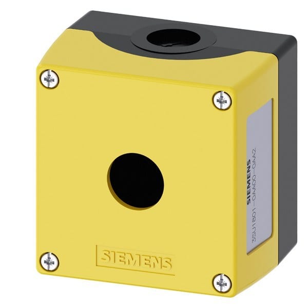 SIEMENS - Gehäuse für Befehlsgeräte, 22mm, rund, Kunststoff, gelb, 1 Befehlsstelle