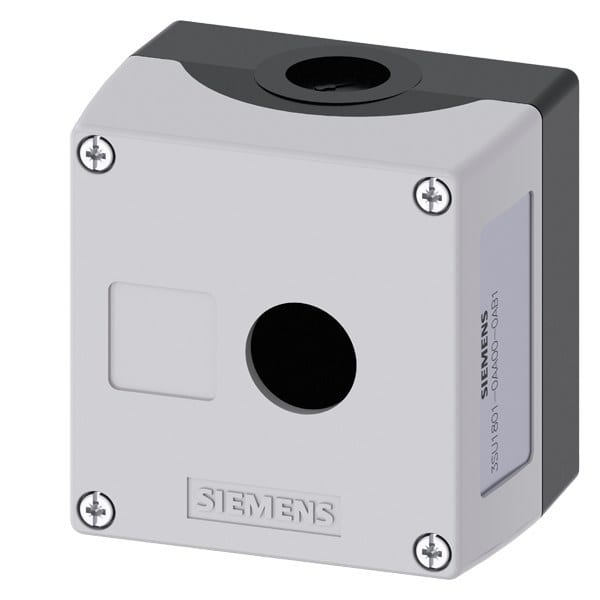SIEMENS - Gehäuse für Befehlsgeräte, 22mm, rund, Kunststoff, grau, 1 Befehlsstelle