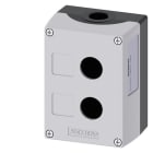 SIEMENS - Gehäuse für Befehlsgeräte, 22mm, rund, Metall, grau, 2 Befehlstellen
