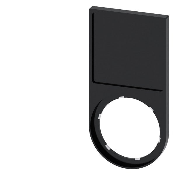 SIEMENS - Schildträger, flach, unten abgerundet, schwarz, für Bezeichnungsschild 27x 27mm