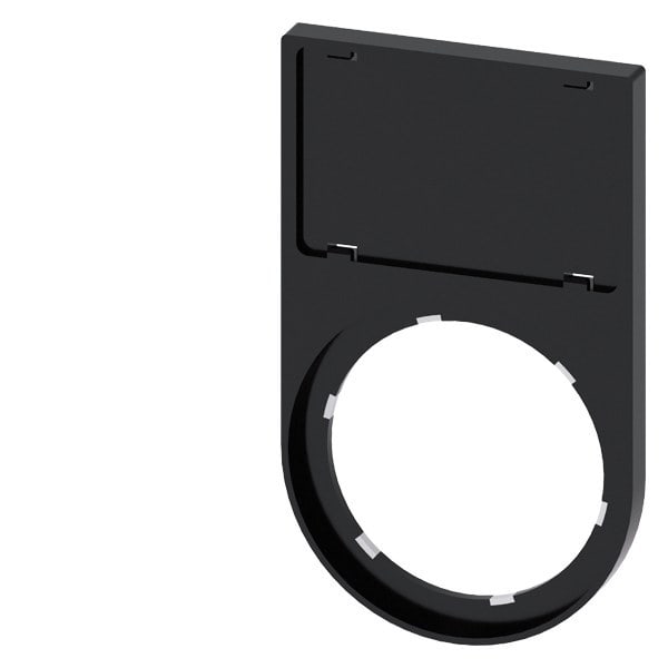 SIEMENS - Schildträger, flach, abgerundet, schwarz, für Bezeichnungsschild 17,5x 27mm