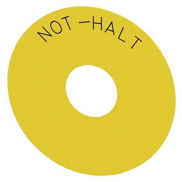 SIEMENS - Unterlegschild rund, für Not-Halt-Pilzdrucktaster, gelb, Außendurchmesser 75mm