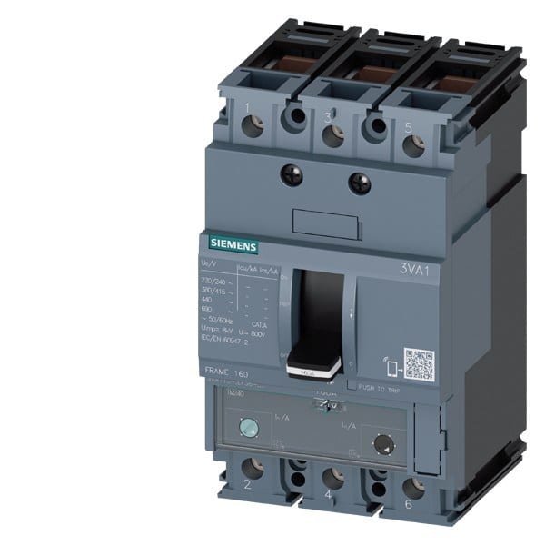 SIEMENS - Leistungsschalter, IEC, Frame 160, 100 A, 3-polig, 55 kA, TM, ATAM, Klemmenan...
