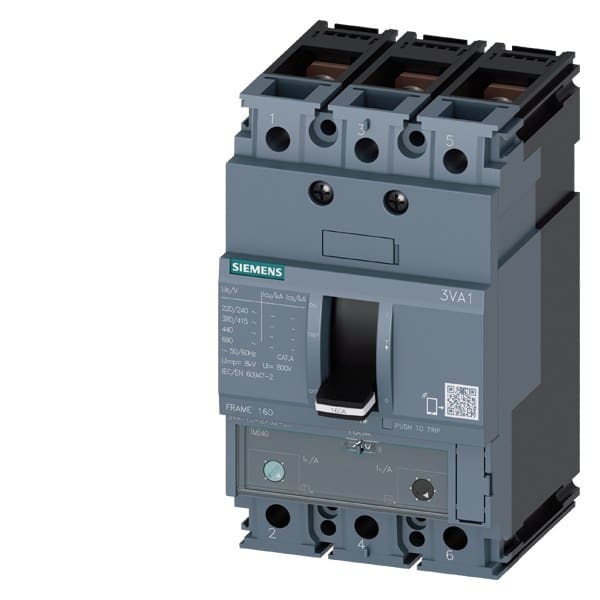 SIEMENS - Leistungsschalter, IEC, Frame 160, 160 A, 3-polig, 55 kA, TM, ATAM, Schrauben...