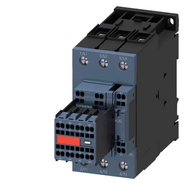 SIEMENS - Koppelschütz,AC-3e,50A/22kW/400V,3-polig,DC24V,2S+2Ö,Schraubanschluss/Federzu...