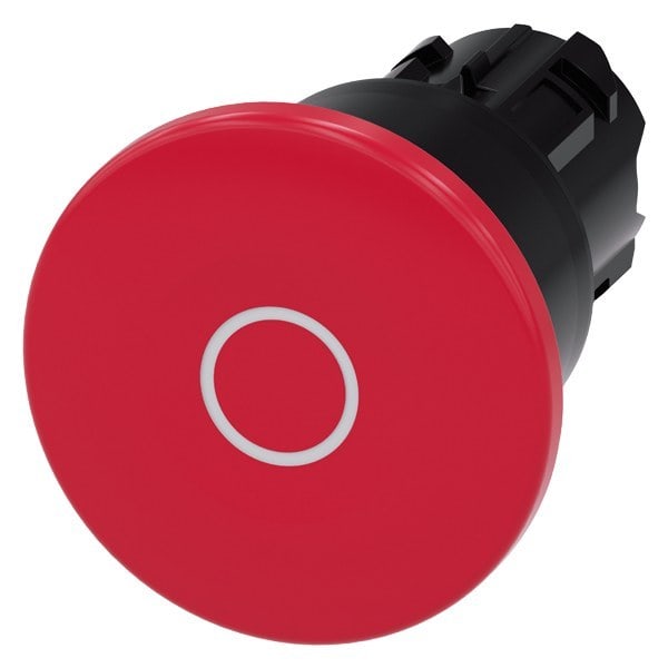 SIEMENS - Pilzdrucktaster, 22mm, rund, Kunststoff, rot, Beschriftung: O