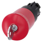 SIEMENS - Not-Halt-Pilzdrucktaster, 22mm, rund, Kunststoff, rot, mit Schloss Siemens, B