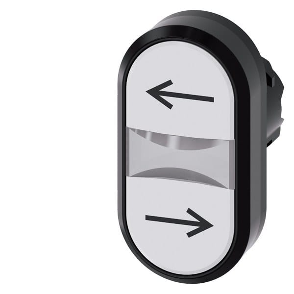 SIEMENS - Doppeldrucktaster, 22mm, rund, Kunststoff, weiß: Pfeil links, weiß: Pfeil rechts