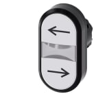 SIEMENS - Doppeldrucktaster, 22mm, rund, Kunststoff, weiß: Pfeil links, weiß: Pfeil rechts