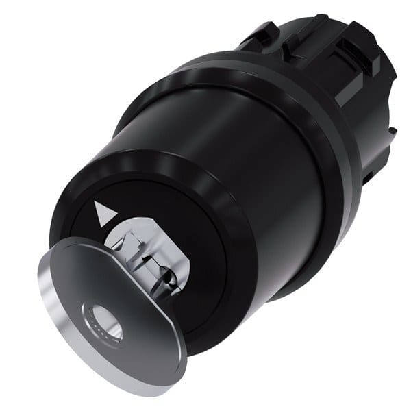 SIEMENS - Schlüsselschalter Siemens, B, 22mm, rund, Kunststoff, Schlüsselabzug O