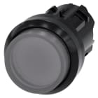 SIEMENS - Drucktaster, beleuchtet, 22mm, rund, Kunststoff, klar, Druckknopf