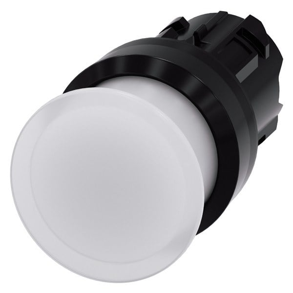 SIEMENS - Pilzdrucktaster, beleuchtet, 22mm, rund, Kunststoff, weiß, 30mm