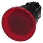 SIEMENS - Pilzdrucktaster, beleuchtet, 22mm, rund, Kunststoff, rot, 40mm