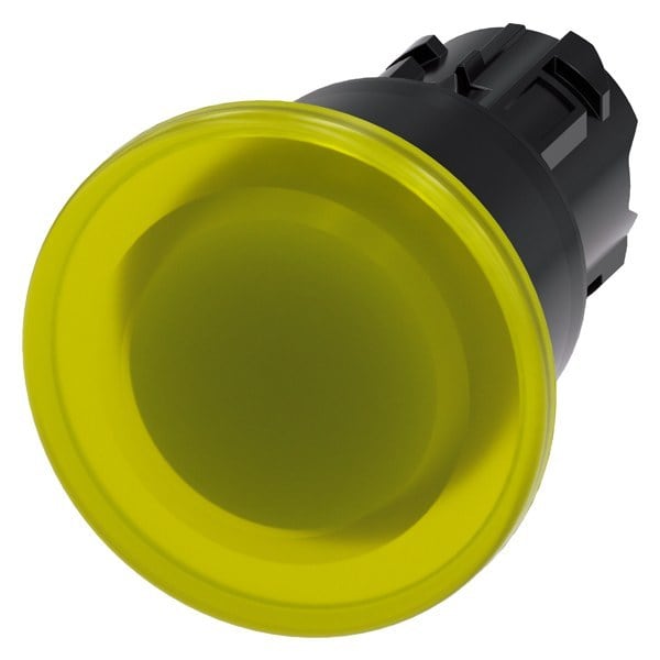 SIEMENS - Pilzdrucktaster, beleuchtet, 22mm, rund, Kunststoff, gelb, 40mm
