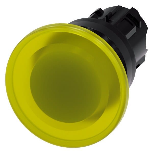 SIEMENS - Pilzdrucktaster, beleuchtet, 22mm, rund, Kunststoff, gelb, 40mm
