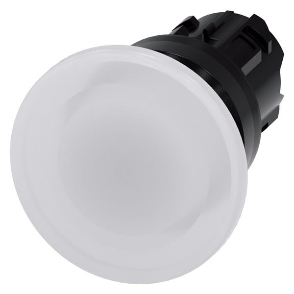 SIEMENS - Pilzdrucktaster, beleuchtet, 22mm, rund, Kunststoff, weiß, 40mm