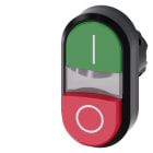 SIEMENS - Doppeldrucktaster, beleuchtet, 22mm, rund, Kunststoff, grün: I, rot: O