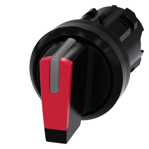 SIEMENS - Knebelschalter, beleuchtbar, 22mm, rund, Kunststoff, rot