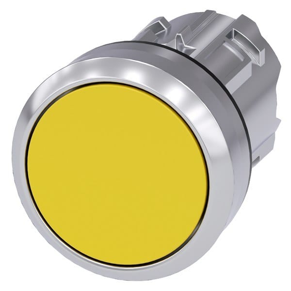 SIEMENS - Drucktaster, 22mm, rund, Metall, hochglanz, gelb, Druckknopf