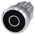 SIEMENS - Drucktaster, 22mm, rund, Metall, hochglanz, schwarz, Beschriftung: O, Druckknopf