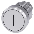 SIEMENS - Drucktaster, 22mm, rund, Metall, hochglanz, weiß, Beschriftung: I, Druckknopf