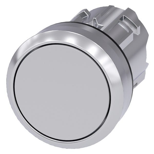 SIEMENS - Drucktaster, 22mm, rund, Metall, hochglanz, grau, Druckknopf