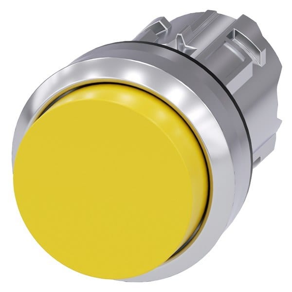 SIEMENS - Drucktaster, 22mm, rund, Metall, hochglanz, gelb, Druckknopf