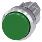 SIEMENS - Drucktaster, 22mm, rund, Metall, hochglanz, grün, Druckknopf
