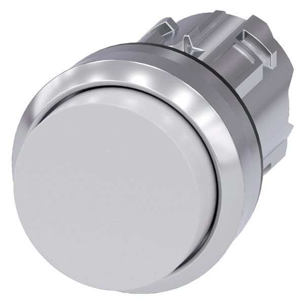 SIEMENS - Drucktaster, 22mm, rund, Metall, hochglanz, weiß, Druckknopf