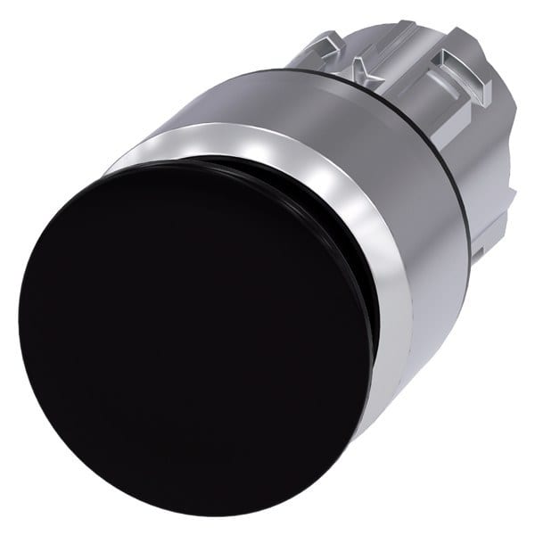 SIEMENS - Pilzdrucktaster, 22mm, rund, Metall, hochglanz, schwarz, 30mm