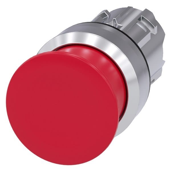 SIEMENS - Pilzdrucktaster, 22mm, rund, Metall, hochglanz, rot, 30mm