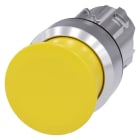 SIEMENS - Pilzdrucktaster, 22mm, rund, Metall, hochglanz, gelb, 30mm