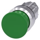 SIEMENS - Pilzdrucktaster, 22mm, rund, Metall, hochglanz, grün, 30mm