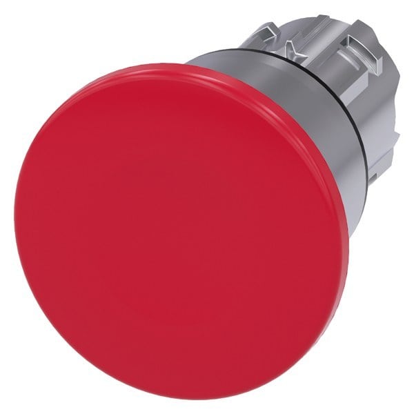 SIEMENS - Pilzdrucktaster, 22mm, rund, Metall, hochglanz, rot