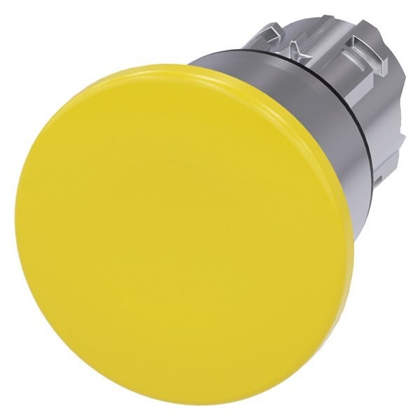 SIEMENS - Pilzdrucktaster, 22mm, rund, Metall, hochglanz, gelb