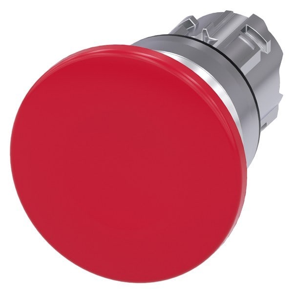 SIEMENS - Pilzdrucktaster, 22mm, rund, Metall, hochglanz, rot, 40mm