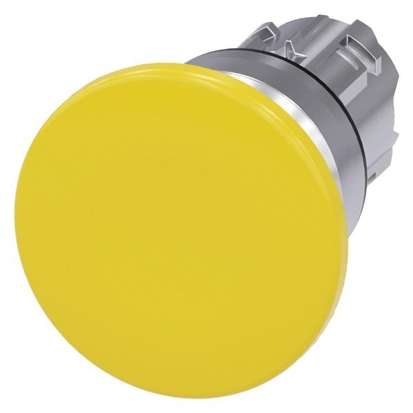 SIEMENS - Pilzdrucktaster, 22mm, rund, Metall, hochglanz, gelb, 40mm