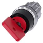 SIEMENS - Schlüsselschalter O.M.R, 22mm, rund, Metall, hochglanz, rot, Schlüsselabzug I