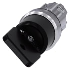 SIEMENS - Schlüsselschalter O.M.R, 22mm, rund, Metall, hochglanz, schwarz, Schl.-abzug O+I