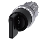 SIEMENS - Schlüsselschalter O.M.R, 22mm, rund, Metall, hochglanz, schwarz, Schl.-abzug O