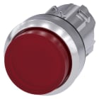 SIEMENS - Drucktaster, beleuchtet, 22mm, rund, Metall, hochglanz, rot, Druckknopf