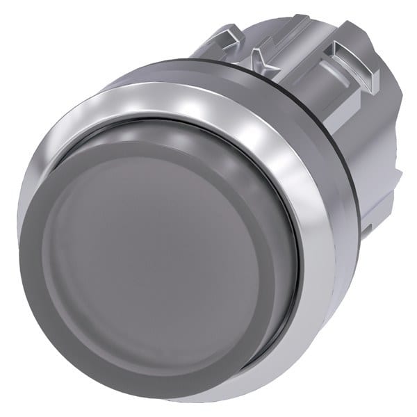 SIEMENS - Drucktaster, beleuchtet, 22mm, rund, Metall, hochglanz, klar, Druckknopf