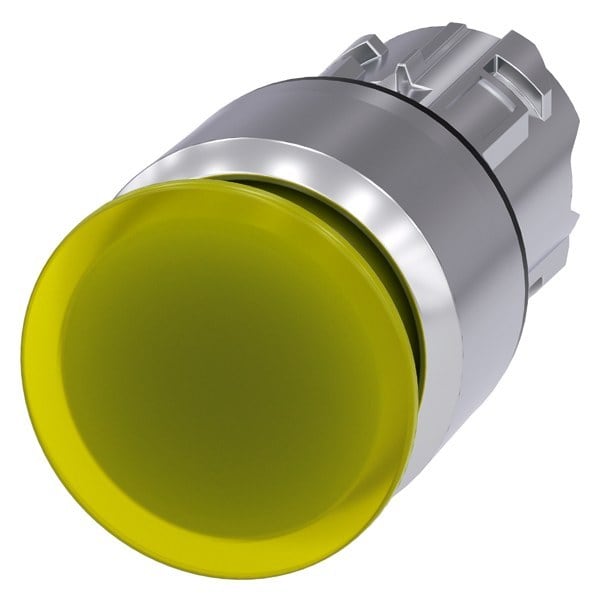 SIEMENS - Pilzdrucktaster, beleuchtet, 22mm, rund, Metall, hochglanz, gelb, 30mm