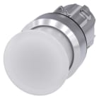 SIEMENS - Pilzdrucktaster, beleuchtet, 22mm, rund, Metall, hochglanz, weiß, 30mm