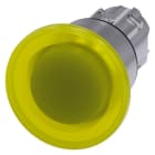 SIEMENS - Pilzdrucktaster, beleuchtet, 22mm, rund, Metall, hochglanz, gelb, 40mm