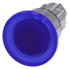 SIEMENS - Pilzdrucktaster, beleuchtet, 22mm, rund, Metall, hochglanz, blau
