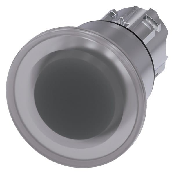SIEMENS - Pilzdrucktaster, beleuchtet, 22mm, rund, Metall, hochglanz, klar, 40mm