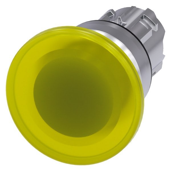 SIEMENS - Pilzdrucktaster, beleuchtet, 22mm, rund, Metall, hochglanz, gelb, 40mm