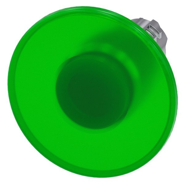 SIEMENS - Pilzdrucktaster, beleuchtet, 22mm, rund, Metall, hochglanz, grün, 60mm