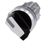 SIEMENS - Knebelschalter, beleuchtbar, 22mm, rund, Metall, hochglanz, weiß